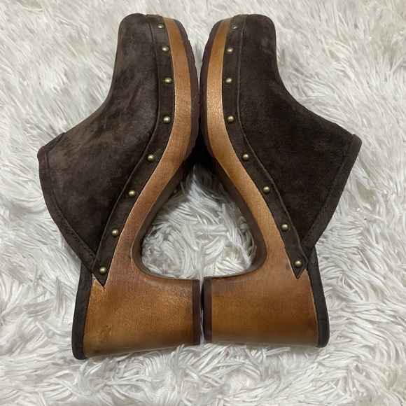 UGG Dark Brown Suede Clogs - Picture 5 of 8